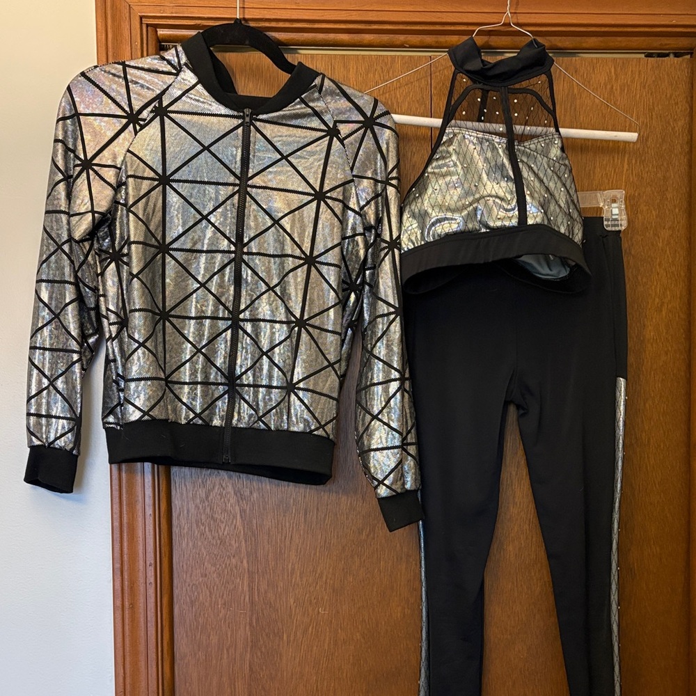 Weissman Silver and Black Kids Dance Costume